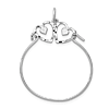 14k White Gold Charm Holder with Two Heart Accents