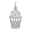 14k White Gold Basketball and Net Pendant 5/8in