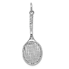 14k White Gold Tennis Racquet Pendant 1in