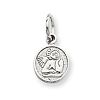 14kt White Gold 5/16in Small Round Angel Charm