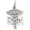 14kt White Gold 3/4in Registered Nurse Charm