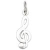 14kt White Gold 1/2in Treble Clef Charm