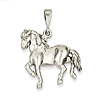 14kt White Gold 1in Polished Horse Pendant