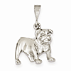 14kt White Gold 5/8in Bulldog Pendant