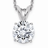 14k White Gold 2 ct Pure Light Moissanite Solitaire Necklace