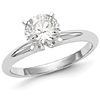 2 ct Pure Light Moissanite Solitaire Ring 4-Prong 14k White Gold