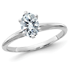 14k White Gold 2.25 ct Pure Light Moissanite Oval Solitaire Ring 