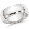 14kt White Gold 8mm Polished Wedding Band