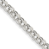 14kt White Gold 7.25in Double Link Hollow Charm Bracelet 5mm