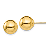 14k Yellow Gold 10mm Ball Post Earrings