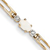 1.2 ct tw Opal Bracelet with Diamond Accents 14k Yellow Gold