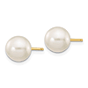 14k Yellow Gold 7mm Round Freshwater Cultured Pearl Earrings