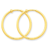 14kt Yellow Gold 1in Round Non-Pierced Hoop Earrings 2mm