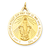 14kt Yellow Gold 1 1/8in Miraculous Medal Pendant
