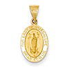 14k Yellow Gold 5/8in Our Lady Of Guadalupe Medal Charm