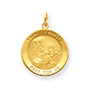 14k Yellow Gold 7/8in Saint Francis Medal Pendant