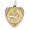 14kt Yellow Gold 5/8in On Graduation Day Heart Charm