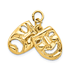 14k Yellow Gold Comedy Tragedy Charm