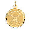 14k Yellow Gold Wedding Bells Pendant 7/8in