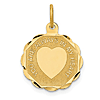 14k Yellow Gold You Are Always In My Heart Charm 5/8in