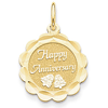 14kt Yellow Gold 5/8in Happy Anniversary Wedding Bells Charm