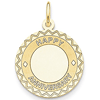 14k Yellow Gold Engravable Happy Anniversary Charm 3/4in