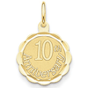 14kt Yellow Gold 5/8in Faceted 10th Anniversary Charm