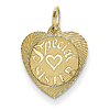 14kt Yellow Gold Special Sister Heart Charm