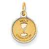 14kt Yellow Gold 3/8in Laser Etched Holy Communion Charm