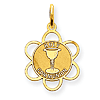 14kt Yellow Gold 1/2in Holy Communion Stamped Charm