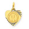 14k Yellow Gold 1/2in My Confirmation Heart Disc Charm