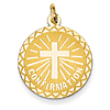 14k Yellow Gold Confirmation Disc Charm 3/4in