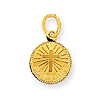 14kt Yellow Gold 3/8in Small Round Baptism Charm