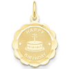 14kt Yellow Gold 1/2in Happy Birthday Cake Charm