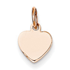 14kt Rose Gold 1/4in Flat Heart Charm