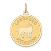 14k Yellow Gold Round Labrador Retriever Pendant 3/4in