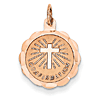 14k Rose Gold Confirmation Disc Charm 9/16in