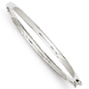 14k White Gold 6.75in Solid Hinged Bangle Bracelet 3.6mm Wide