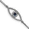 14k White Gold Blue Sapphire Evil Eye Bracelet with Diamonds
