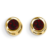 14k Yellow Gold 2/3 ct tw Garnet Bezel Stud Earrings