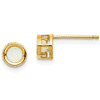 14k Yellow Gold 1/3 ct tw Opal Bezel Earrings