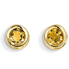 14kt Gold 4mm Citrine Bezel Earrings