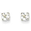 14kt White Gold 4mm White Topaz Stud Earrings