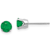 14k White Gold 1 ct tw Emerald Stud Earrings A Quality