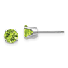 14k White Gold 1.1 ct tw Peridot Stud Earrings - AA Quality