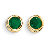 14k Yellow Gold 1 ct tw Emerald Bezel Earrings