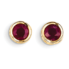 14k Yellow Gold 1.4 ct tw Ruby Bezel Stud Earrings