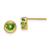 14k Yellow Gold 1.1 ct tw Peridot Bezel Earrings