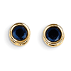 14k Yellow Gold 1.4 ct tw Sapphire Bezel Stud Earrings