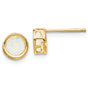 14k Yellow Gold 3/5 ct tw Opal Bezel Stud Earrings